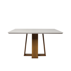 Mesa de Comedor Rectangular Valencia | Bi Color  Imbuia/Blanco Antiguo