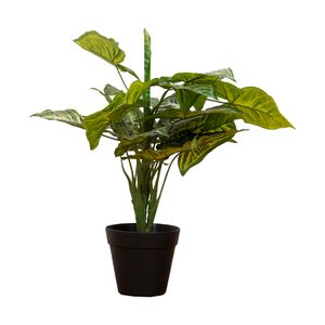 Mini Planta Artificial Hoja de Manzana Con Macetero | Verde