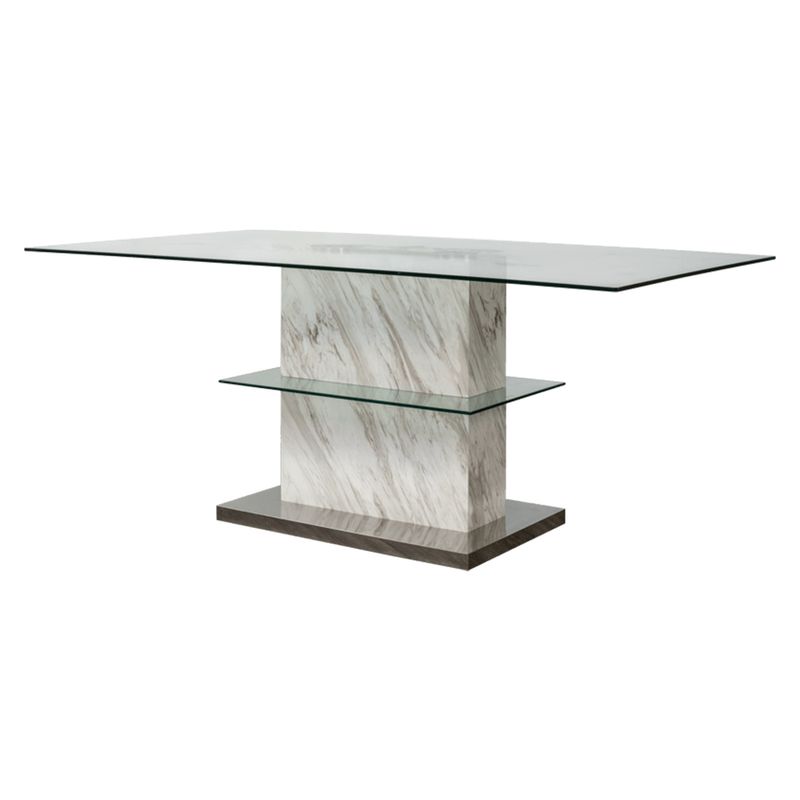 Mesa-de-Comedor-Rectangular-Wang----Vidrio-Cromo