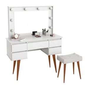 Tocador Camarim Strass | Blanco - Incluye Banqueta