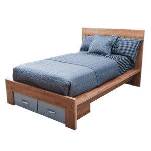 Cama Placencia | Twin 1½ Plazas Bi Color French OAK /Grey Foil
