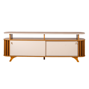 Mesa Para Tv Alba  70" | Bi Color Cinamomo/ Off White