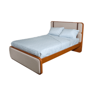 Cama Leder | Full 2 Plazas Bi Color Frassino /Lino