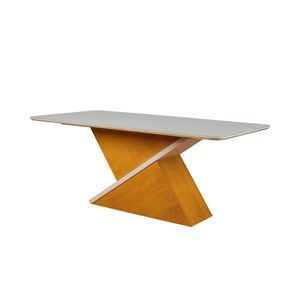 Mesa de Comedor Rectangular Zafira | Bi Color Cedro / Off White