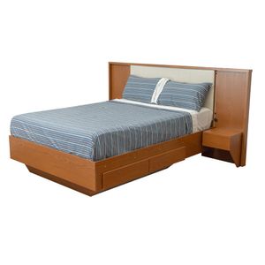 Cama Solaris + Velador + Usb | Full 2 Plazas  Frassino