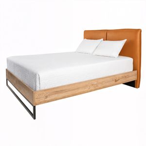 Cama Debra|Queen 2 ½ Plazas Roble Oscuro Mostaza