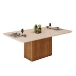 MESA CANES - TAMPO CHANF. CURVO MAD VD 2000X1000X30 FREIJO OFF WHITE