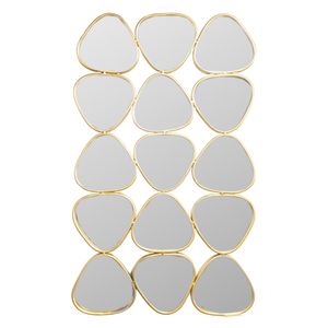 Set Espejos Triangulo Colmena  | Dorado