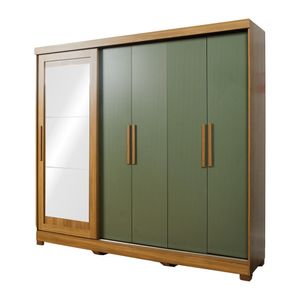 Armario Bossa Con Espejo | Bi Color Nogal / Verde 5.4