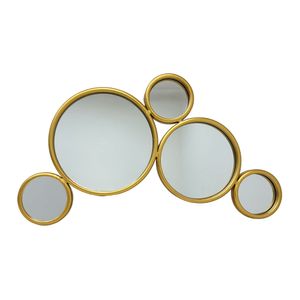 Set Espejos Redondos Burbujas  | Dorado